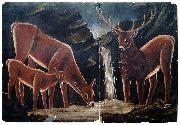 Niko Pirosmanashvili A Family of Deer oil painting